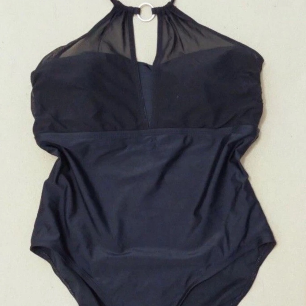 Aqua Couture Elegant Black One-Piece Swimsuit View 3
